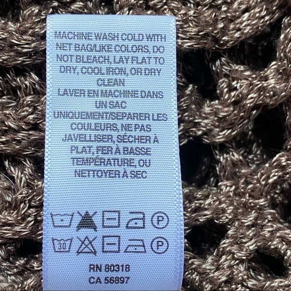 LUCKY Brand Macey Metallic Spiced Nutmeg Fisherman’s Open Weave Sweater Small - Picture 11 of 11